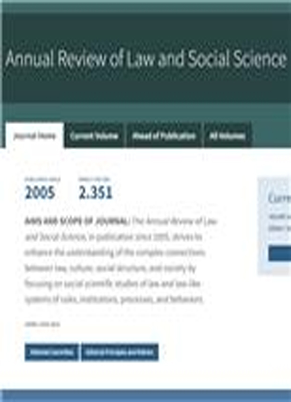 点击查看Annual Review Of Law And Social Science